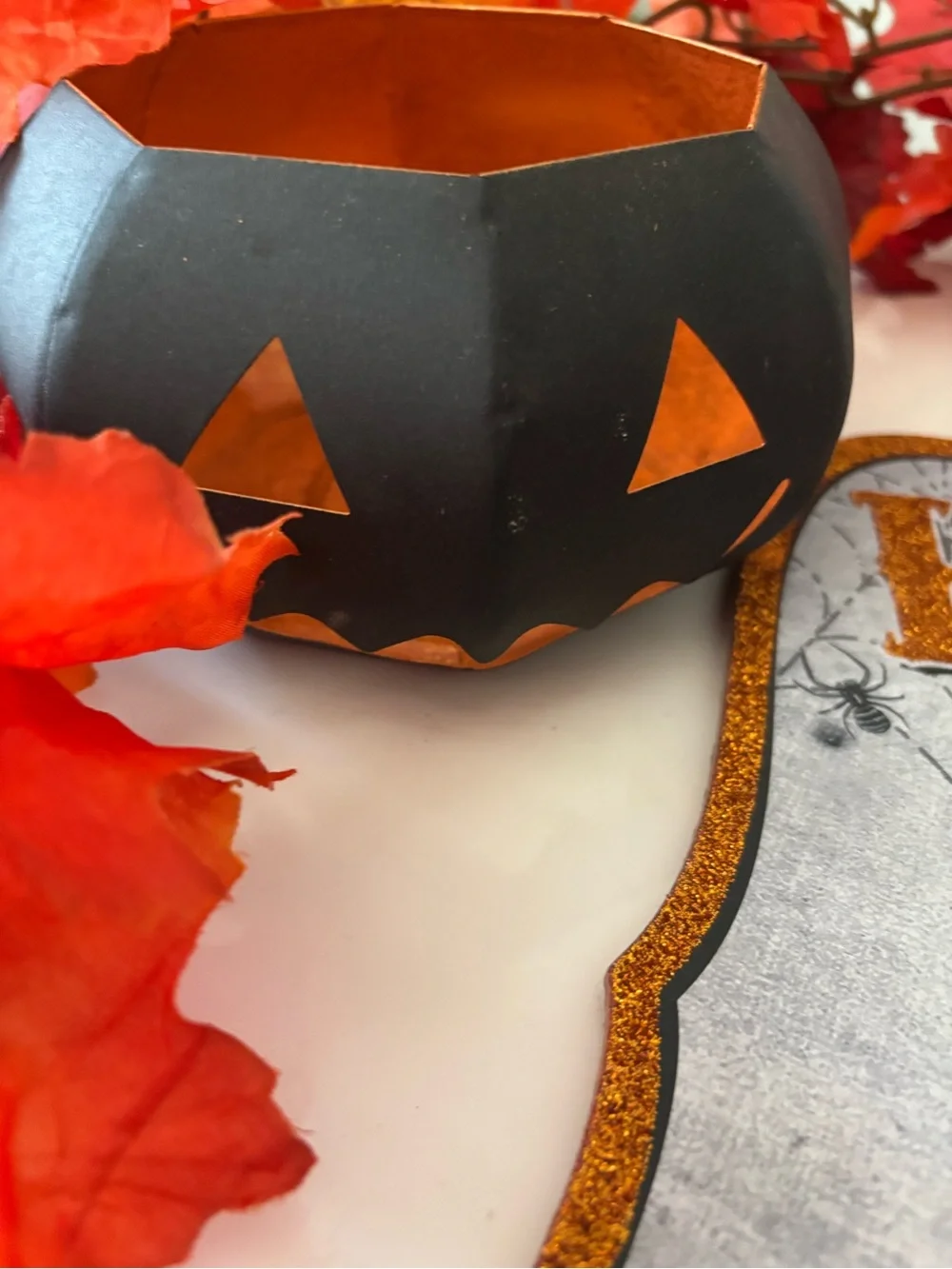 Halloween Décor bundle - sign - garland- o lantern candle holder - boo pumpkin